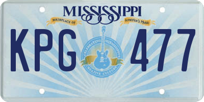 MS license plate KPG477