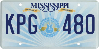 MS license plate KPG480