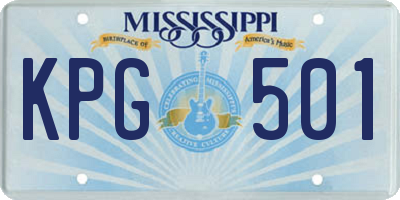 MS license plate KPG501