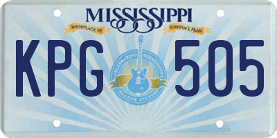 MS license plate KPG505