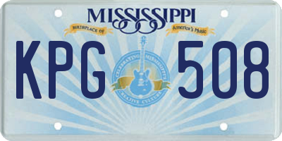 MS license plate KPG508