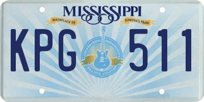 MS license plate KPG511