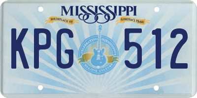 MS license plate KPG512