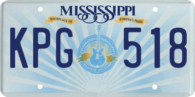 MS license plate KPG518