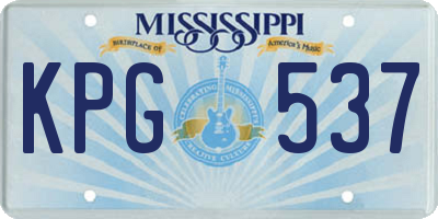 MS license plate KPG537