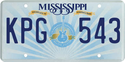 MS license plate KPG543