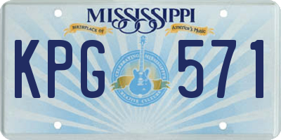 MS license plate KPG571