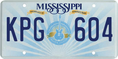 MS license plate KPG604