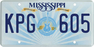 MS license plate KPG605