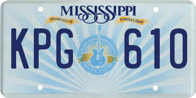 MS license plate KPG610