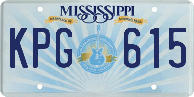 MS license plate KPG615