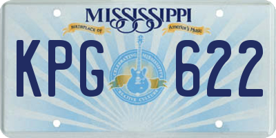 MS license plate KPG622