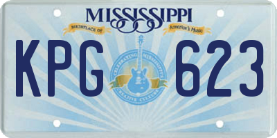 MS license plate KPG623