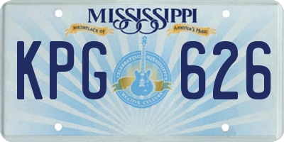 MS license plate KPG626