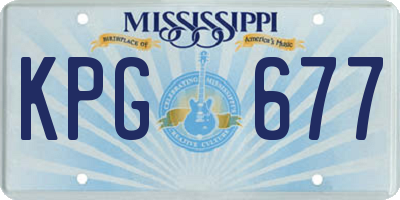 MS license plate KPG677