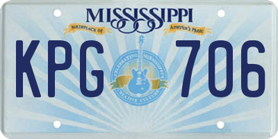 MS license plate KPG706
