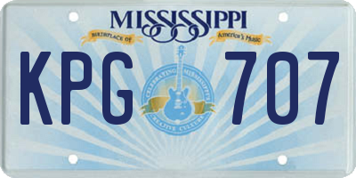 MS license plate KPG707
