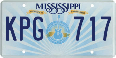 MS license plate KPG717