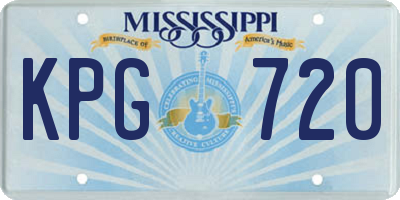 MS license plate KPG720