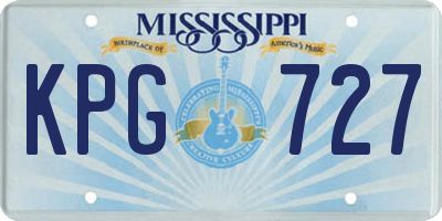 MS license plate KPG727