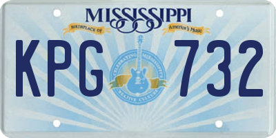MS license plate KPG732