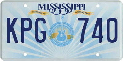 MS license plate KPG740