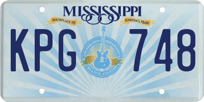 MS license plate KPG748