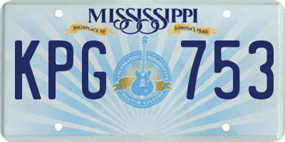 MS license plate KPG753