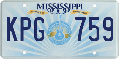 MS license plate KPG759