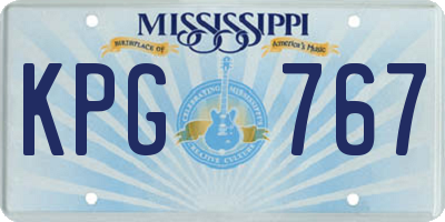 MS license plate KPG767
