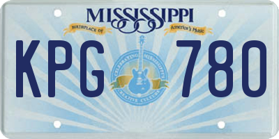 MS license plate KPG780