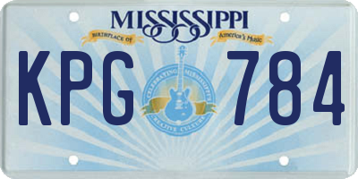 MS license plate KPG784