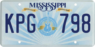 MS license plate KPG798