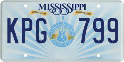 MS license plate KPG799