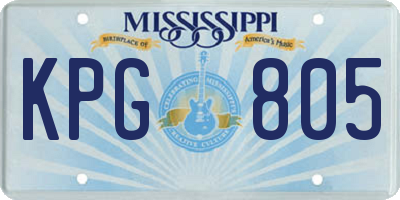 MS license plate KPG805