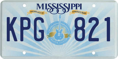 MS license plate KPG821