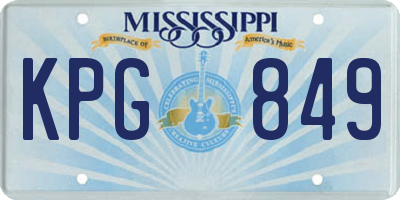 MS license plate KPG849