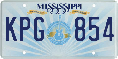 MS license plate KPG854