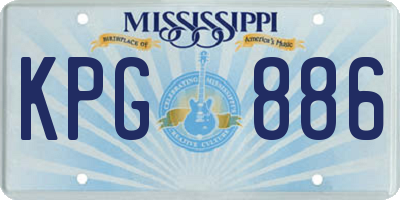 MS license plate KPG886