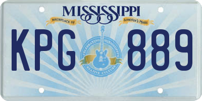 MS license plate KPG889