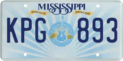 MS license plate KPG893