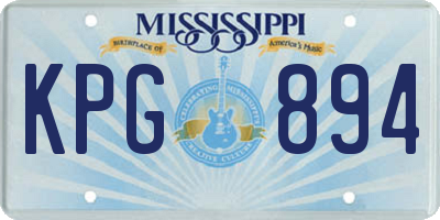 MS license plate KPG894