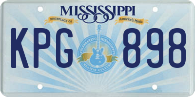 MS license plate KPG898