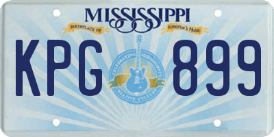 MS license plate KPG899