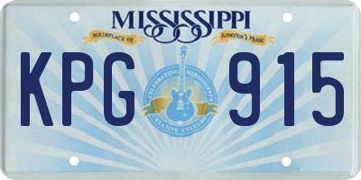 MS license plate KPG915