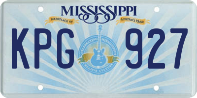 MS license plate KPG927