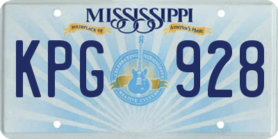 MS license plate KPG928