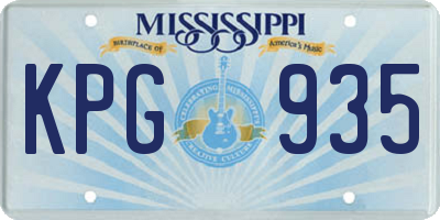 MS license plate KPG935