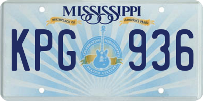MS license plate KPG936