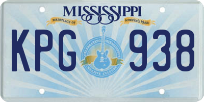 MS license plate KPG938